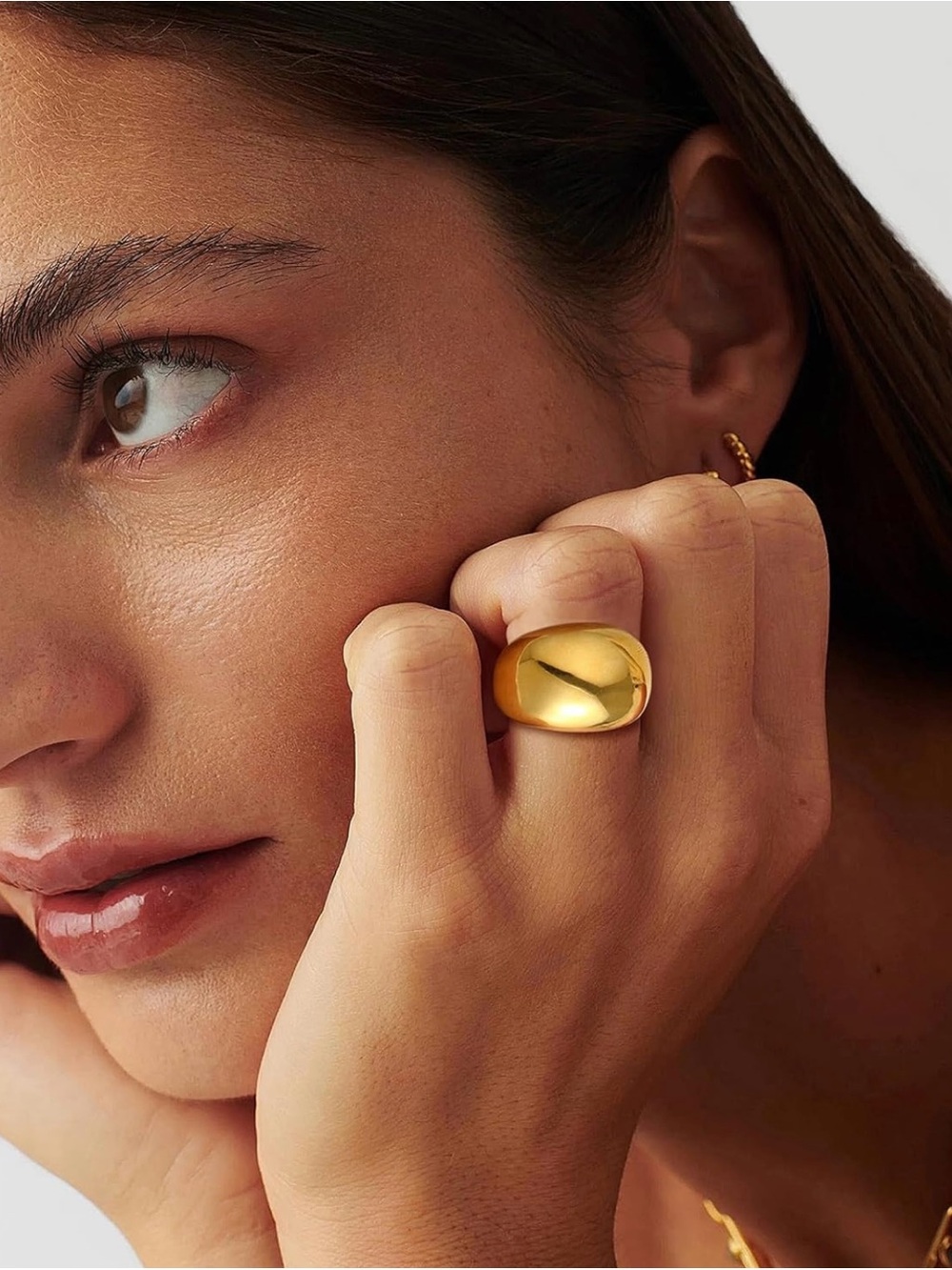 FREEw/20$+PURCHASE- Chunky Gold Dome Statement Ring- Size 8